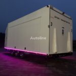 Przyczepa ciężarowa trzyosiowa zamknięty kontener enclosed trailer transporter furgon Ta-No SPORT TRANSPORTER PREMIUM DMC 3500kg uchylna niski kąt do przewozu sportowych samochodów