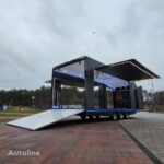 Przyczepa ciężarowa trzyosiowa zamknięty kontener enclosed trailer transporter furgon Ta-No SPORT TRANSPORTER PREMIUM DMC 3500kg uchylna niski kąt do przewozu sportowych samochodów